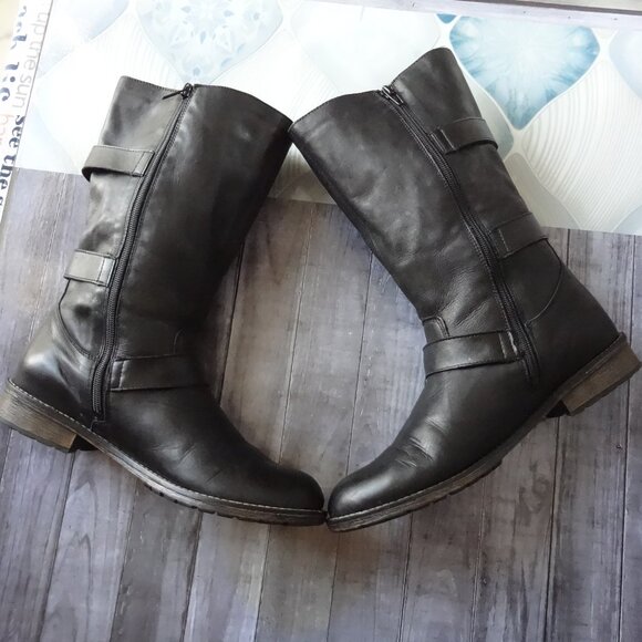 SIZE 40. Remonte Dorndorf black leather boots. - Picture 8 of 16
